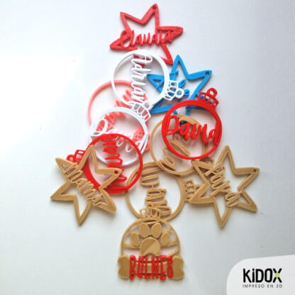 Adornos de Navidad personalizados. Kidox, impreso en 3D