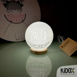 Lámpara led personalizada con foto, Kidox, impreso en 3D.